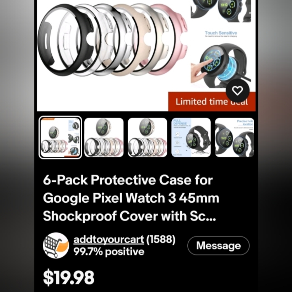 Protective Case for Google Pixel Watch 3 - 6-Pack
